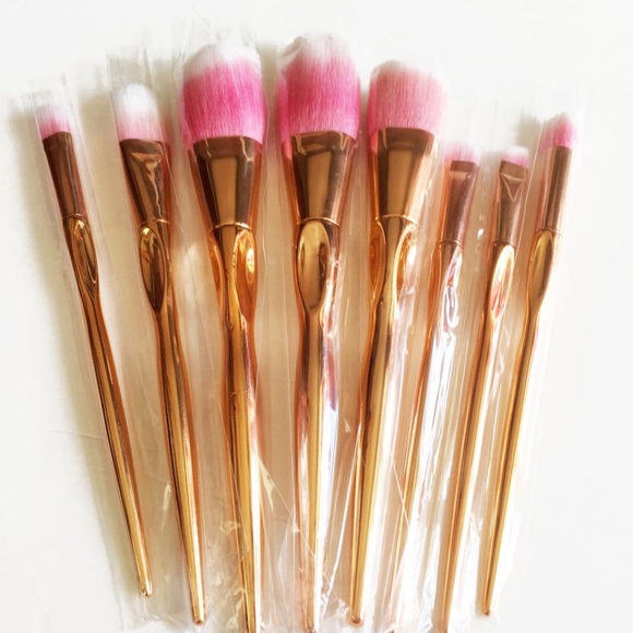 NEW Facebase Set of 8 Makeup Brush Set in Rose Gold - Picture 3 of 4